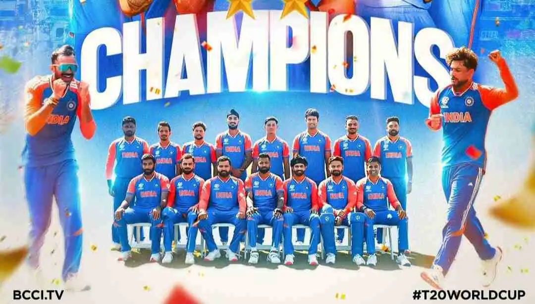 T20 Wc Champion 2024:11 साल बाद India ने South Africa को 7 रुन से हराकर बन गई Champion